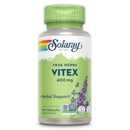 SOLARAY Vitex Berry 400mg – Hormonausgleich für Frauen – Unterstützung bei Menstruation & Wechseljahren, 100 Kapseln