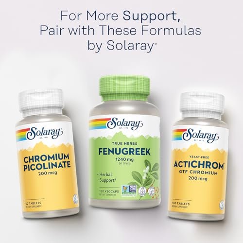 SOLARAY Bockshornklee-Samen Kapseln für Männer & Frauen – 1240 mg, vegan, non-GMO, 180 Kapseln (90 Portionen)