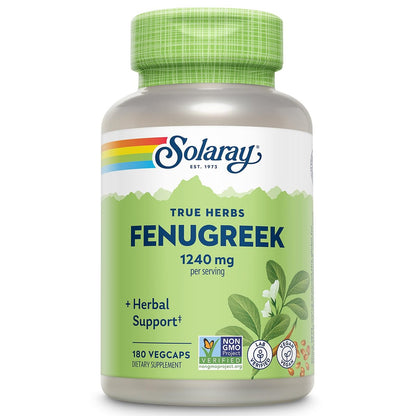 SOLARAY Bockshornklee-Samen Kapseln für Männer & Frauen – 1240 mg, vegan, non-GMO, 180 Kapseln (90 Portionen)