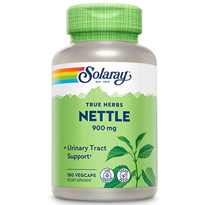 SOLARAY Brennnesselblatt 450 mg – Unterstützung für gesunde Nieren, Harnwege und Prostata – Traditionell für allergische Reaktionen und Atemwegsgesundheit – 180 Kapseln