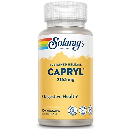 SOLARAY Capryl | Caprylsäure mit verzögerter Freisetzung | Unterstützt einen gesunden Magen-Darm-Trakt | 16 Portionen | 100 VegCaps