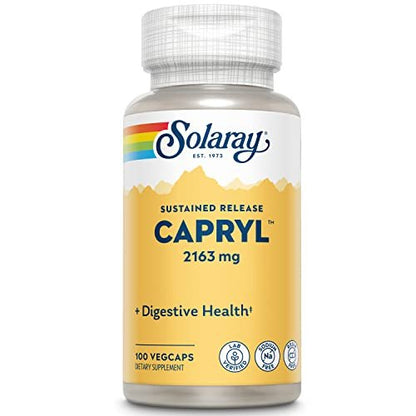 SOLARAY Capryl | Caprylsäure mit verzögerter Freisetzung | Unterstützt einen gesunden Magen-Darm-Trakt | 16 Portionen | 100 VegCaps