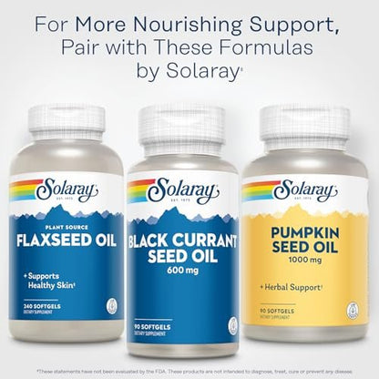 SOLARAY Kürbiskernöl 1000 mg – Quelle für Omega 6 und Omega 9 sowie Pflanzensterine – Aus Kürbiskernen gepresst – Laborgeprüft, 60-Tage-Garantie, 90 Portionen, 90 Softgels