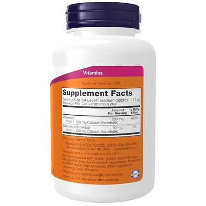 NOW Foods Calcium Ascorbat Pulver, gepuffert, Antioxidantien-Schutz, 227 g