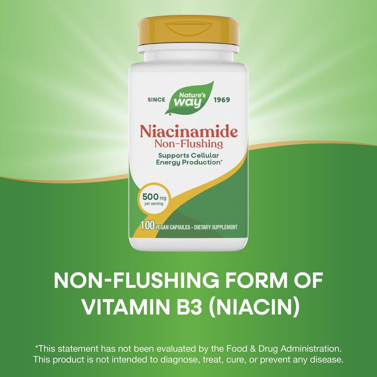 Nature's Way Niacinamid – Unterstützt die Zellenergie*, 500 mg pro Portion, 100 Kapseln