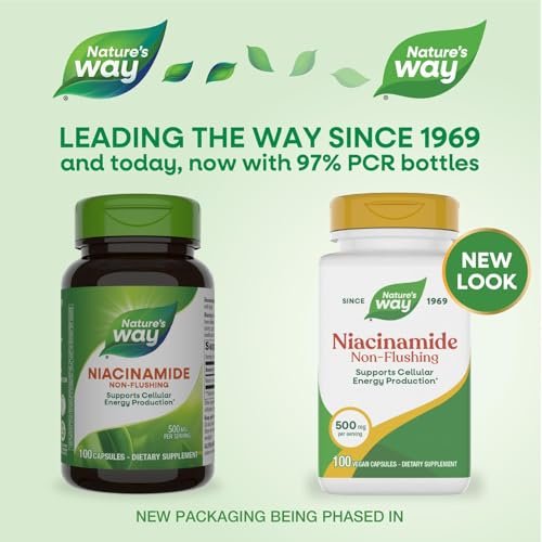 Nature's Way Niacinamid – Unterstützt die Zellenergie*, 500 mg pro Portion, 100 Kapseln