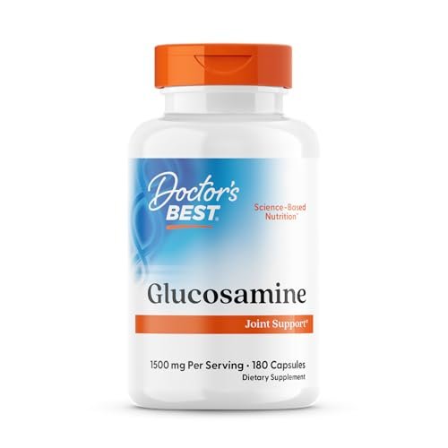 Doctor's Best Glucosamin für Männer & Frauen – 1500 mg pro 2 Kapseln, Gelenkunterstützung für Erwachsene, Glutenfrei, Non-GMO, Sojafrei – 180 Kapseln
