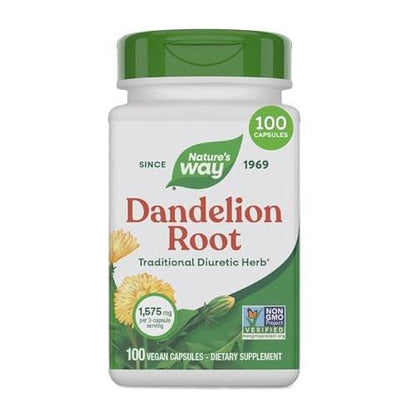Nature's Way Löwenzahnwurzel Kapseln, traditionelles harntreibendes Kraut, 1.575 mg Löwenzahnwurzel pro 3-Kapsel-Portion, veganes Löwenzahnwurzel-Präparat, Non-GMO Project verifiziert, 100 Kapseln