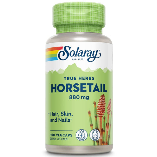 Solaray Schachtelhalm 880 mg – Nahrungsergänzung mit natürlicher Kieselsäure, Ackerschachtelhalm-Kapseln, pflanzliche Vitamine für die allgemeine Gesundheit – 100 vegane Kapseln