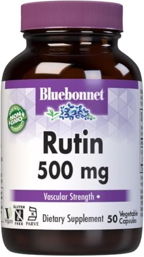 Bluebonnet Nutrition Rutin 500 mg – Antioxidatives Bioflavonoid aus Sophora Japonica für die Gefäßunterstützung* – Vegan, glutenfrei, sojafrei – 50 pflanzliche Kapseln