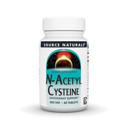 Source Naturals N-Acetyl Cystein 600 mg – Antioxidans zur Unterstützung der Atemwege, 60 Tabletten