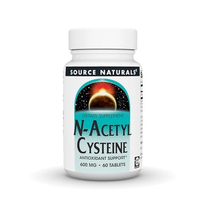 Source Naturals N-Acetyl Cystein 600 mg – Antioxidans zur Unterstützung der Atemwege, 60 Tabletten