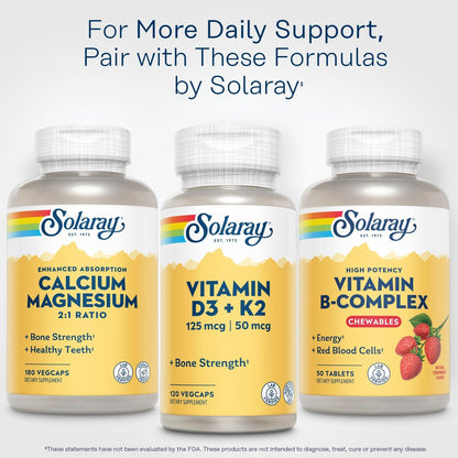 SOLARAY Vitamin-B-Komplex Kautabletten, Erdbeergeschmack, für gesunde Energie, rote Blutkörperchen, Stress- und Stoffwechselunterstützung, 50 Tabletten