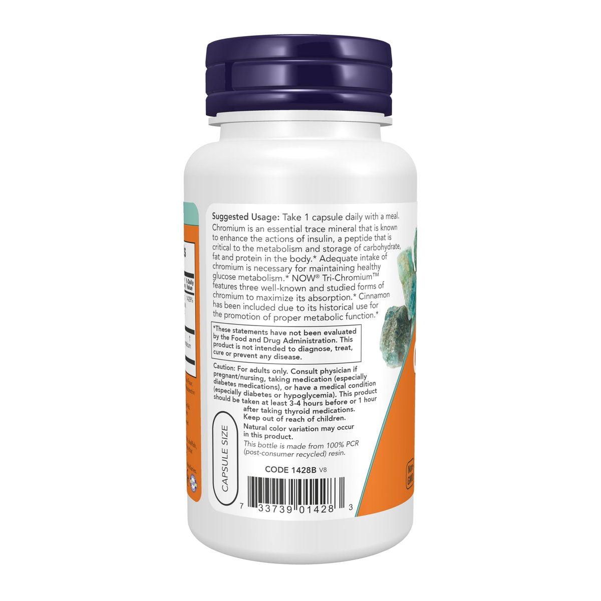 NOW Foods Tri-Chromium™ 500 mcg mit Zimt – Insulin-Co-Faktor*, 90 vegane Kapseln
