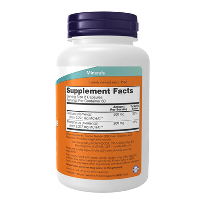 NOW Foods Calcium Hydroxyapatit Kapseln – Unterstützt die Knochengesundheit*, 120 Kapseln