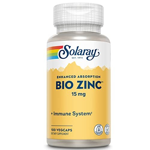 Solaray Bio Zinc 15 mg | Triple-Zink-Komplex für gesundes Immunsystem, endokrine & Zellfunktion | 100 VegKapseln