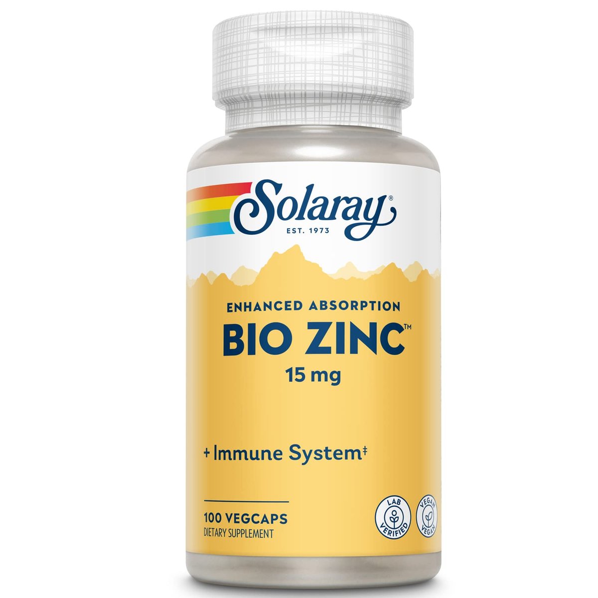 Solaray Bio Zinc 15 mg | Triple-Zink-Komplex für gesundes Immunsystem, endokrine & Zellfunktion | 100 VegKapseln