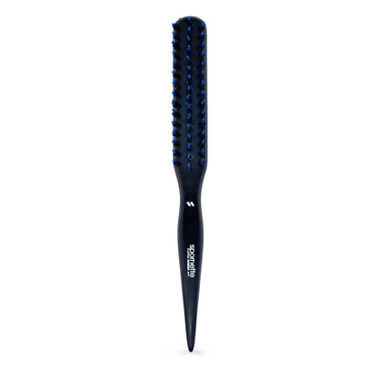 SPORNETTE Kleine Wildschweinborstenbürste für Frauen & Männer - Little Wonder Teasing Bürste - Für slick Backs & Volumen - Wildschwein- & Tourmalin-Nylonborsten zum Zurückbürsten und Kämmen (Blau)
