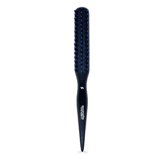 SPORNETTE Kleine Wildschweinborstenbürste für Frauen & Männer - Little Wonder Teasing Bürste - Für slick Backs & Volumen - Wildschwein- & Tourmalin-Nylonborsten zum Zurückbürsten und Kämmen (Blau)