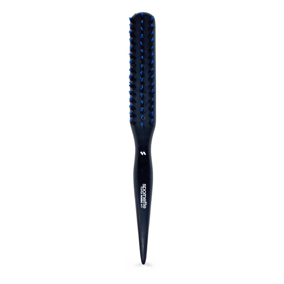 SPORNETTE Kleine Wildschweinborstenbürste für Frauen & Männer - Little Wonder Teasing Bürste - Für slick Backs & Volumen - Wildschwein- & Tourmalin-Nylonborsten zum Zurückbürsten und Kämmen (Blau)