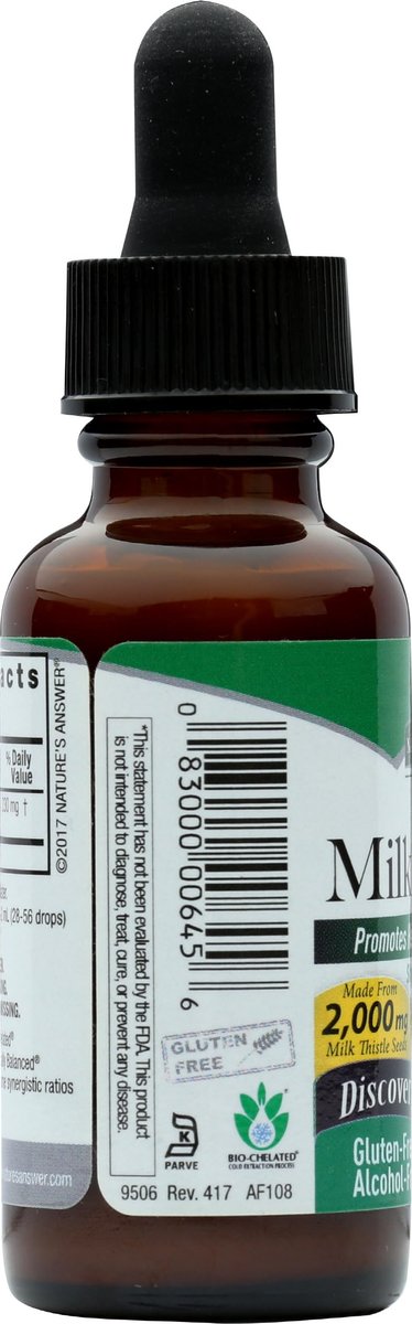 Nature's Answer Mariendistel Extrakt – Unterstützt gesunde Leberfunktion, Reinigung und Entgiftung, Nicht-GVO, Koscher, Glutenfrei, 30 ml