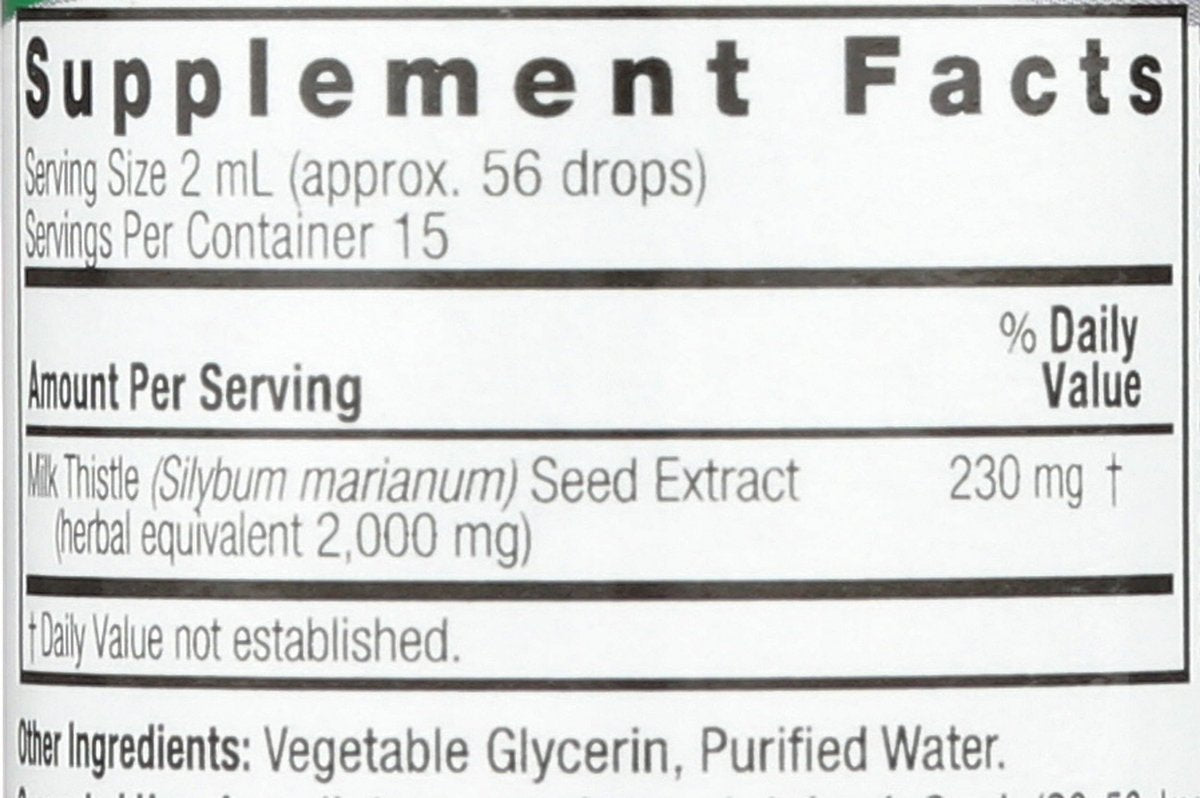 Nature's Answer Mariendistel Extrakt – Unterstützt gesunde Leberfunktion, Reinigung und Entgiftung, Nicht-GVO, Koscher, Glutenfrei, 30 ml