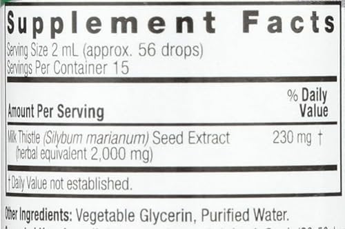 Nature's Answer Mariendistel Extrakt – Unterstützt gesunde Leberfunktion, Reinigung und Entgiftung, Nicht-GVO, Koscher, Glutenfrei, 30 ml