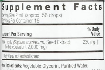 Nature's Answer Mariendistel Extrakt – Unterstützt gesunde Leberfunktion, Reinigung und Entgiftung, Nicht-GVO, Koscher, Glutenfrei, 30 ml