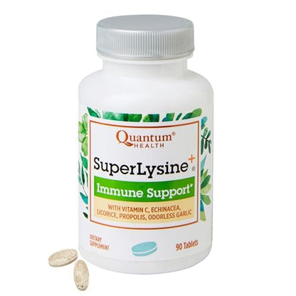 Quantum Health Super Lysine+ – Fortgeschrittene Lysin-Formel mit Vitamin C, Echinacea, Süßholz, Propolis und Knoblauch (90 Tabletten)