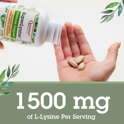 Quantum Health Super Lysine+ – Fortgeschrittene Lysin-Formel mit Vitamin C, Echinacea, Süßholz, Propolis und Knoblauch (90 Tabletten)