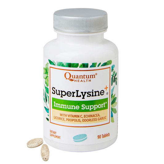 Quantum Health Super Lysine+ – Fortgeschrittene Lysin-Formel mit Vitamin C, Echinacea, Süßholz, Propolis und Knoblauch (90 Tabletten)