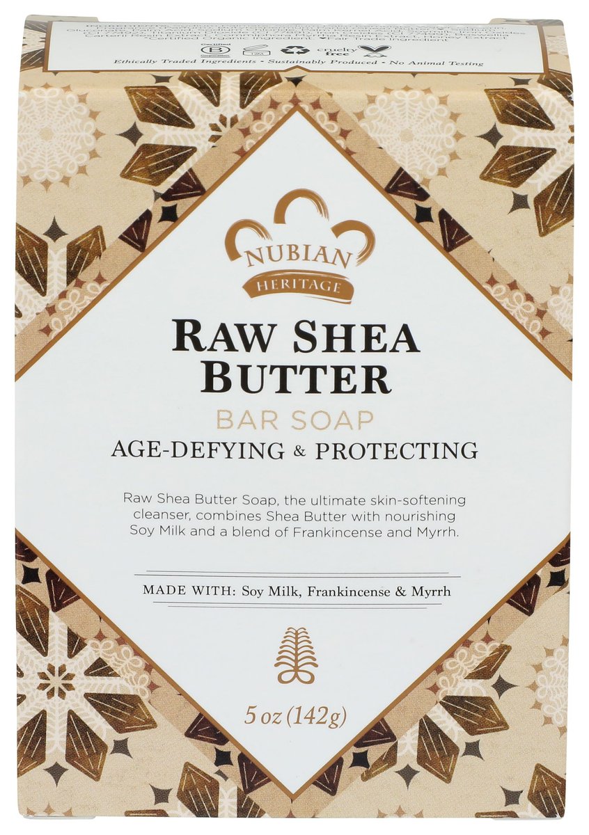 Nubian Heritage Rohshea Seife mit Sheabutter, 142 g – Natürliche Feuchtigkeitspflege für trockene Haut
