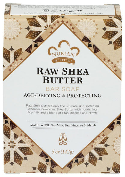 Nubian Heritage Rohshea Seife mit Sheabutter, 142 g – Natürliche Feuchtigkeitspflege für trockene Haut