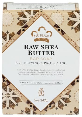 Nubian Heritage Rohshea Seife mit Sheabutter, 142 g – Natürliche Feuchtigkeitspflege für trockene Haut