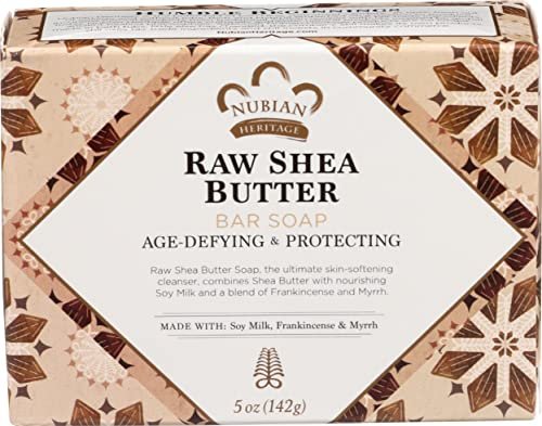 Nubian Heritage Rohshea Seife mit Sheabutter, 142 g – Natürliche Feuchtigkeitspflege für trockene Haut