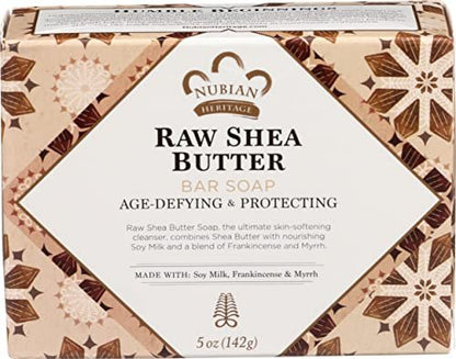 Nubian Heritage Rohshea Seife mit Sheabutter, 142 g – Natürliche Feuchtigkeitspflege für trockene Haut