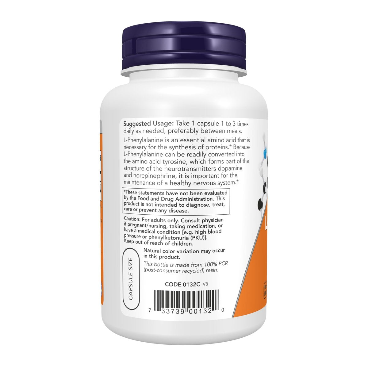 NOW Foods L-Phenylalanin 500 mg, Unterstützung des Nervensystems*, Aminosäure, 120 vegane Kapseln