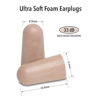 Mack's Ultra Soft Schaumstoff-Ohrstöpsel, 10 Paar - 33 dB Höchste NRR, Bequeme Ohrstöpsel zum Schlafen, Schnarchen, Arbeiten, Reisen und laute Veranstaltungen | Hergestellt in USA