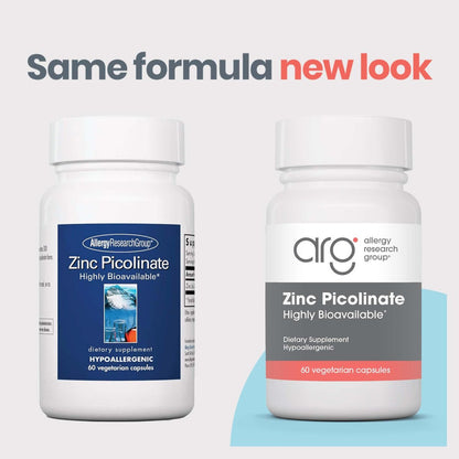 ARG Zinkpicolinat – Unterstützt ein gesundes Immunsystem – Liefert 25 mg Zink – Hoch bioverfügbar, überlegene Absorption – Vegetarisch & hypoallergen – 60 Portionen – 60 Kapseln