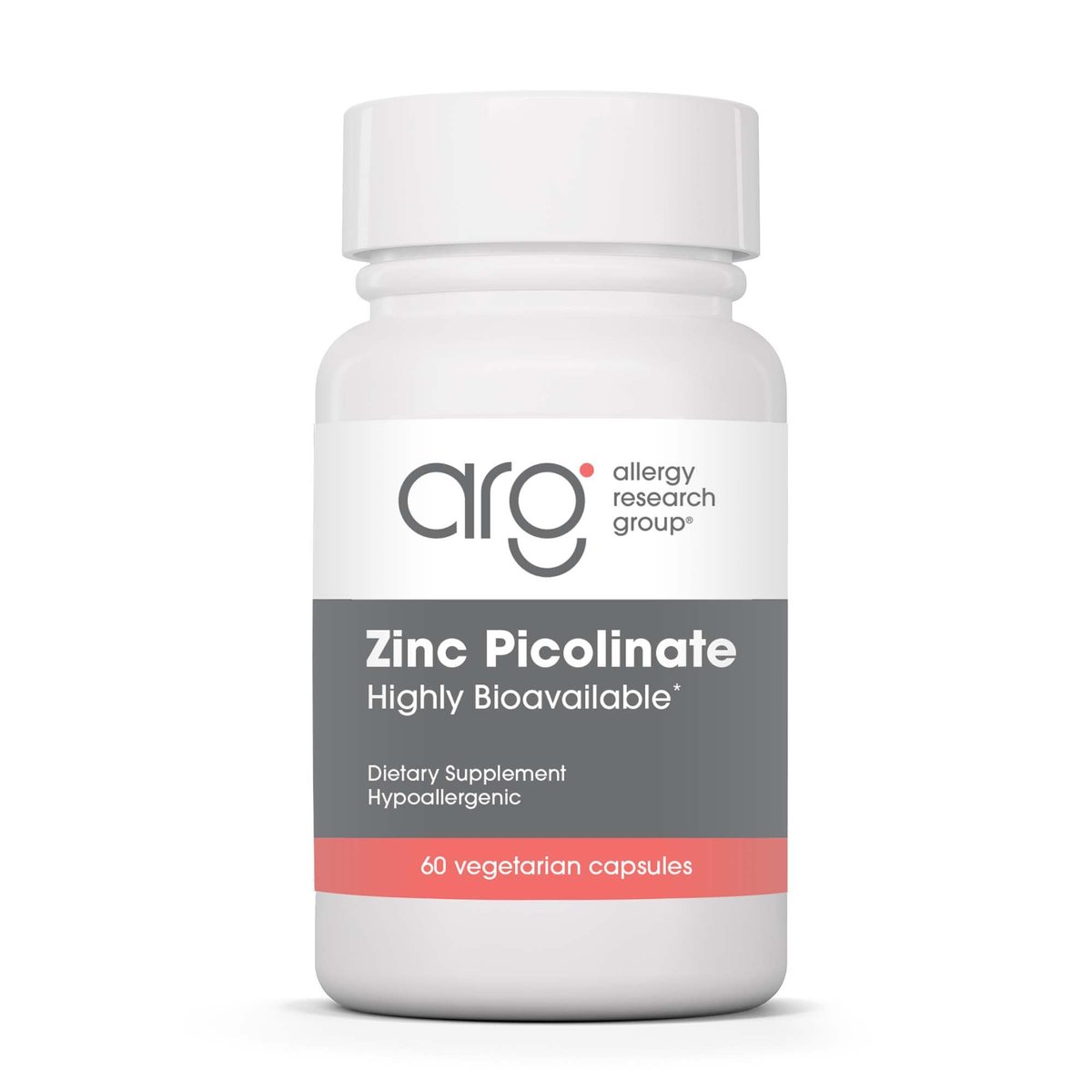ARG Zinkpicolinat – Unterstützt ein gesundes Immunsystem – Liefert 25 mg Zink – Hoch bioverfügbar, überlegene Absorption – Vegetarisch & hypoallergen – 60 Portionen – 60 Kapseln