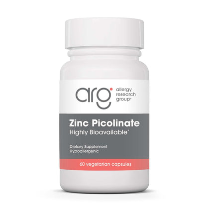 ARG Zinkpicolinat – Unterstützt ein gesundes Immunsystem – Liefert 25 mg Zink – Hoch bioverfügbar, überlegene Absorption – Vegetarisch & hypoallergen – 60 Portionen – 60 Kapseln