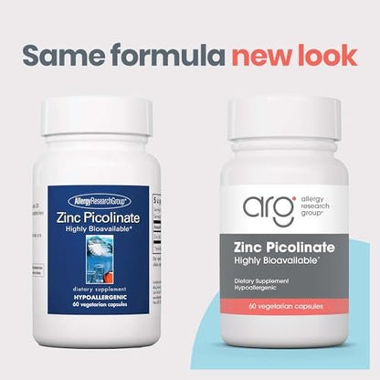 ARG Zinkpicolinat – Unterstützt ein gesundes Immunsystem – Liefert 25 mg Zink – Hoch bioverfügbar, überlegene Absorption – Vegetarisch & hypoallergen – 60 Portionen – 60 Kapseln
