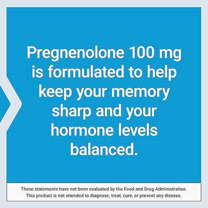 Life Extension Pregnenolon 100 mg – Hormonhaushalt, Gedächtnis, Fokus & kognitive Gesundheit – 100 Kapseln, glutenfrei, nicht-GVO