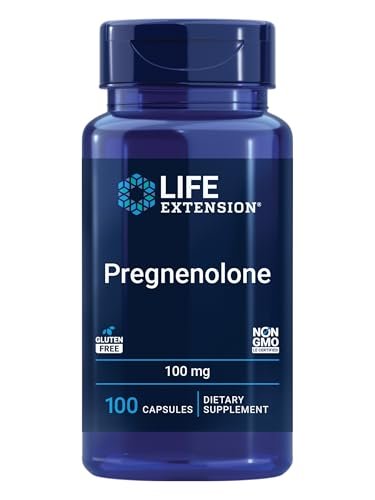 Life Extension Pregnenolon 100 mg – Hormonhaushalt, Gedächtnis, Fokus & kognitive Gesundheit – 100 Kapseln, glutenfrei, nicht-GVO