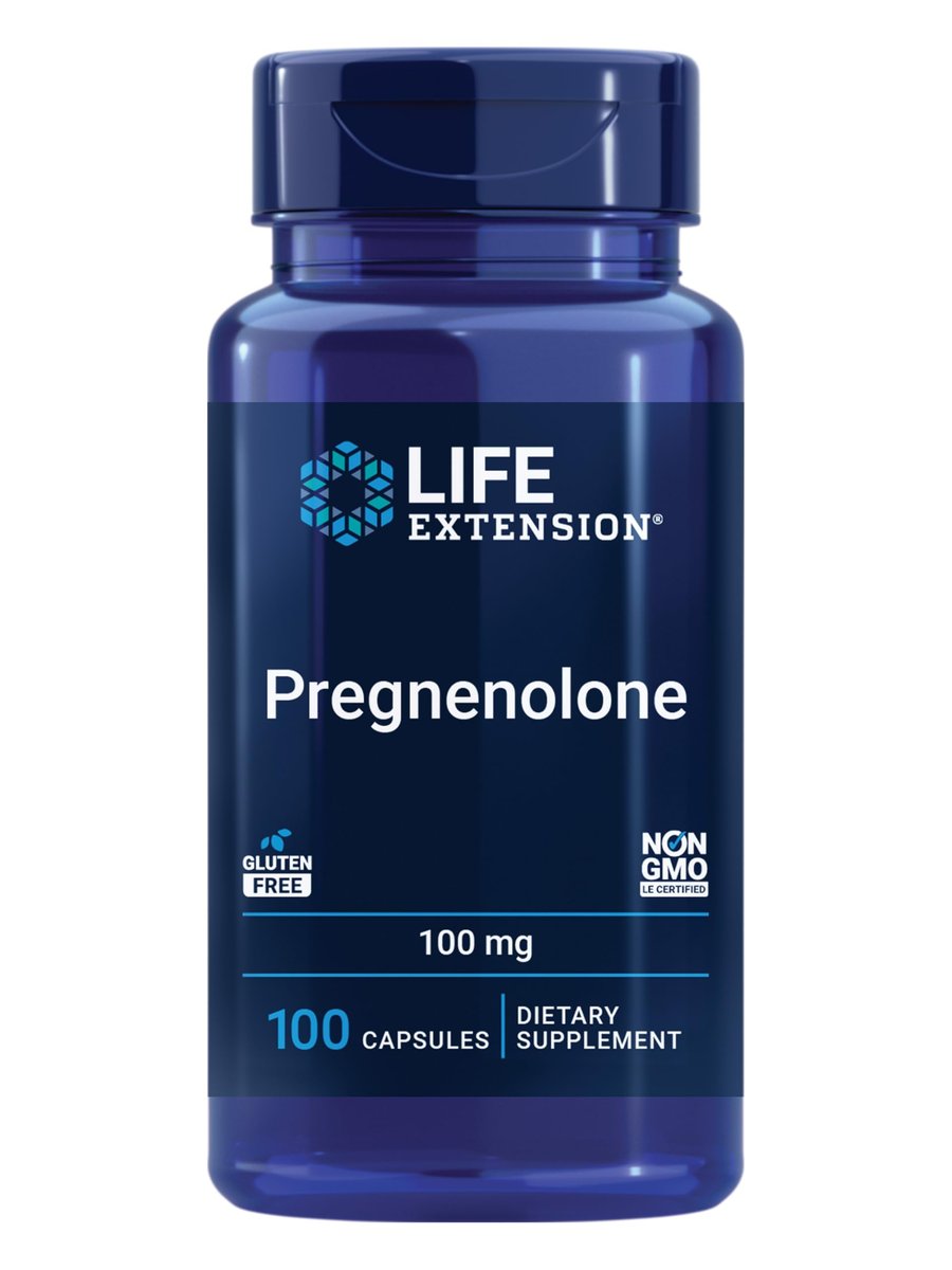 Life Extension Pregnenolon 100 mg – Hormonhaushalt, Gedächtnis, Fokus & kognitive Gesundheit – 100 Kapseln, glutenfrei, nicht-GVO