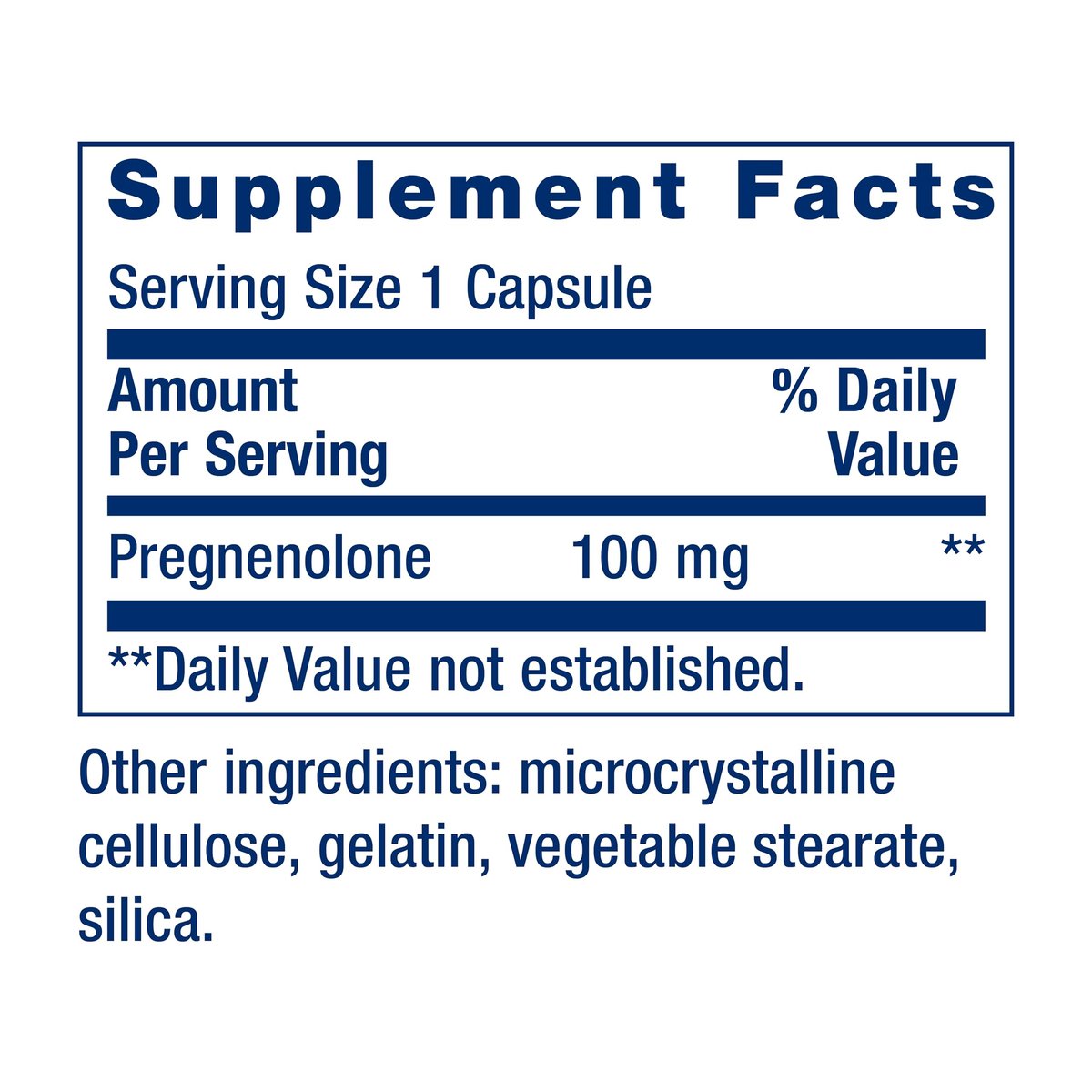 Life Extension Pregnenolon 100 mg – Hormonhaushalt, Gedächtnis, Fokus & kognitive Gesundheit – 100 Kapseln, glutenfrei, nicht-GVO