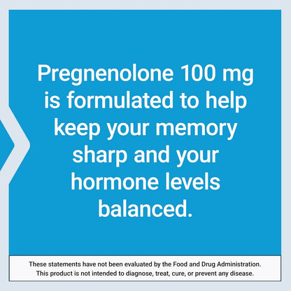 Life Extension Pregnenolon 100 mg – Hormonhaushalt, Gedächtnis, Fokus & kognitive Gesundheit – 100 Kapseln, glutenfrei, nicht-GVO