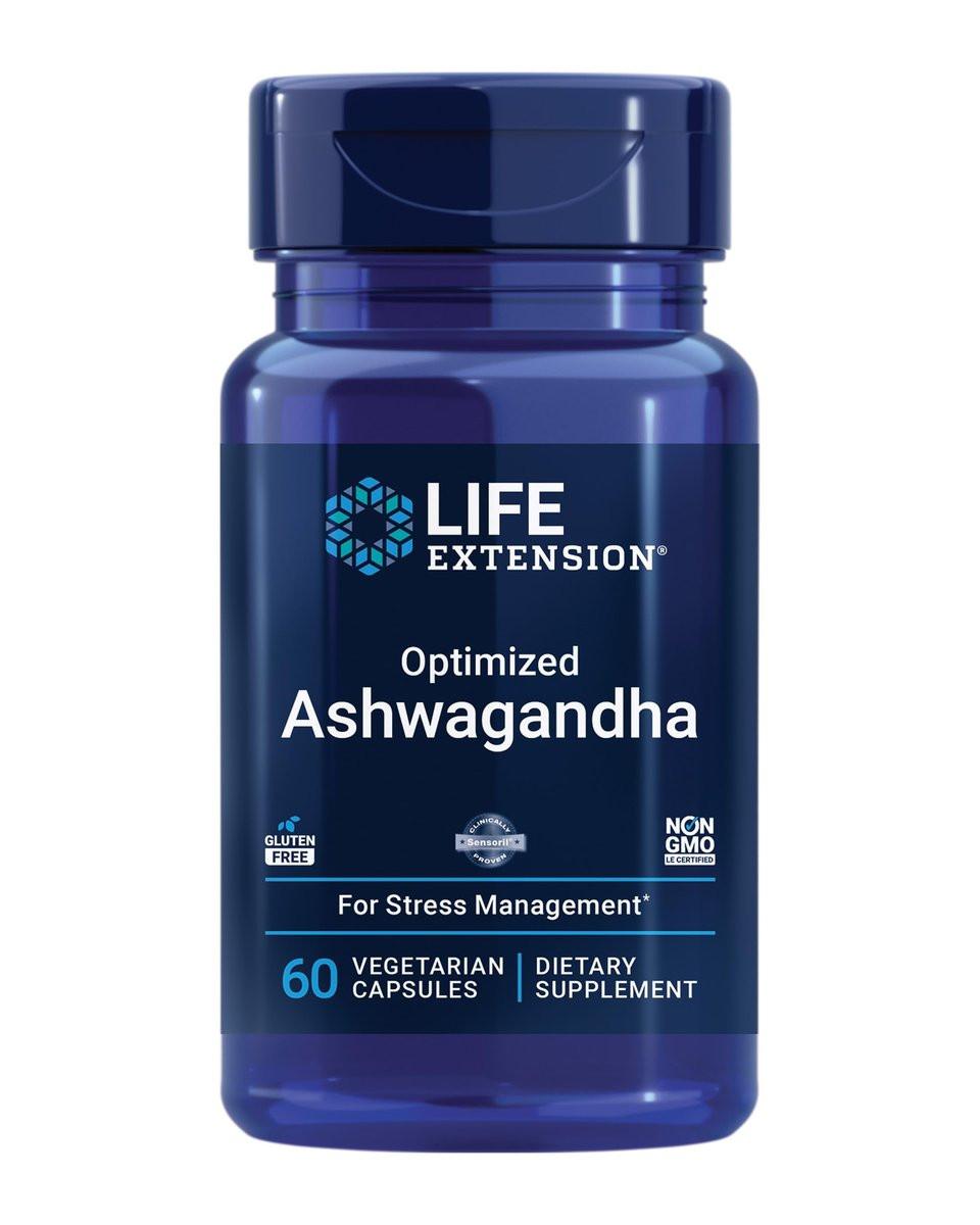 Life Extension Optimiertes Ashwagandha – Stressmanagement, gesunde Stressantwort, Fokus, Gedächtnis, vegetarisch, glutenfrei, nicht-GVO, 60 Kapseln
