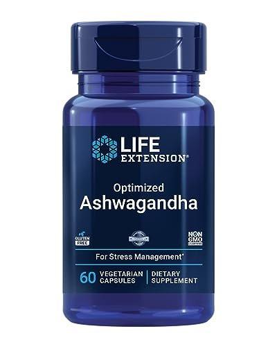 Life Extension Optimiertes Ashwagandha – Stressmanagement, gesunde Stressantwort, Fokus, Gedächtnis, vegetarisch, glutenfrei, nicht-GVO, 60 Kapseln