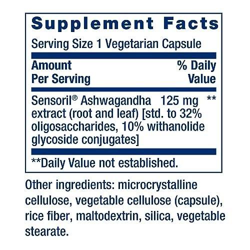 Life Extension Optimiertes Ashwagandha – Stressmanagement, gesunde Stressantwort, Fokus, Gedächtnis, vegetarisch, glutenfrei, nicht-GVO, 60 Kapseln